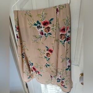 Floral Beige Wrap Skirt